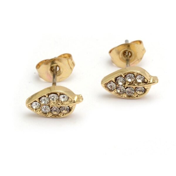 Aros hoja con cubic dorado (A28094)