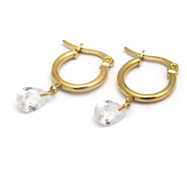 Aros dorado gota cubic 10mm-1,5 cm (A33206A)