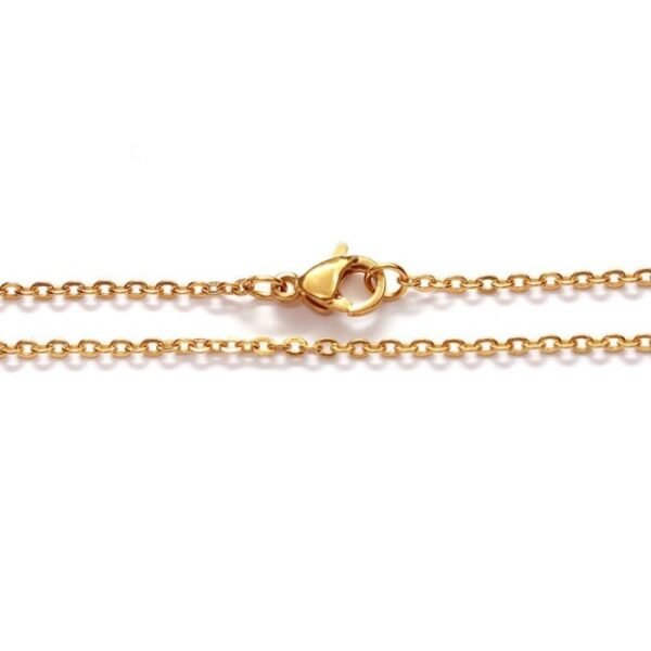 Cadena dorada espejito 2 mm-45 cm (C33447)